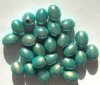 25 9x6mm Oval Light Turquoise Miracle Beads